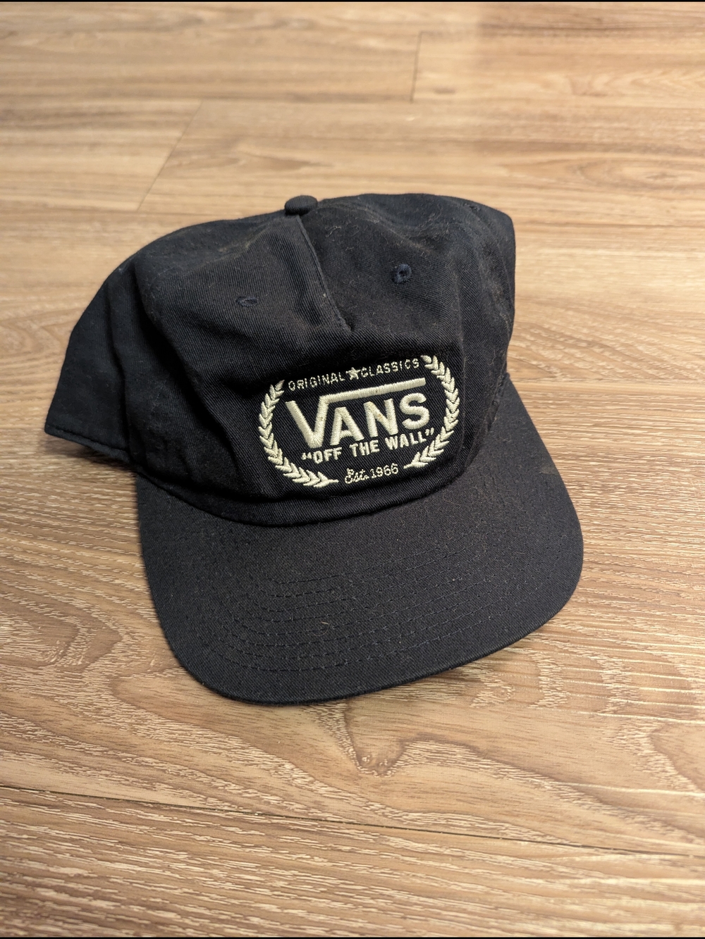Vans Blue Snapback Dad Cap with Cream Logo Crest